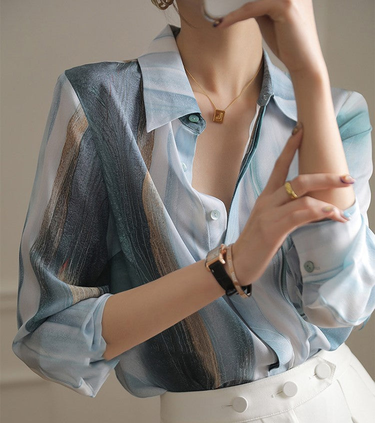 Seiden Blouse Celeste
