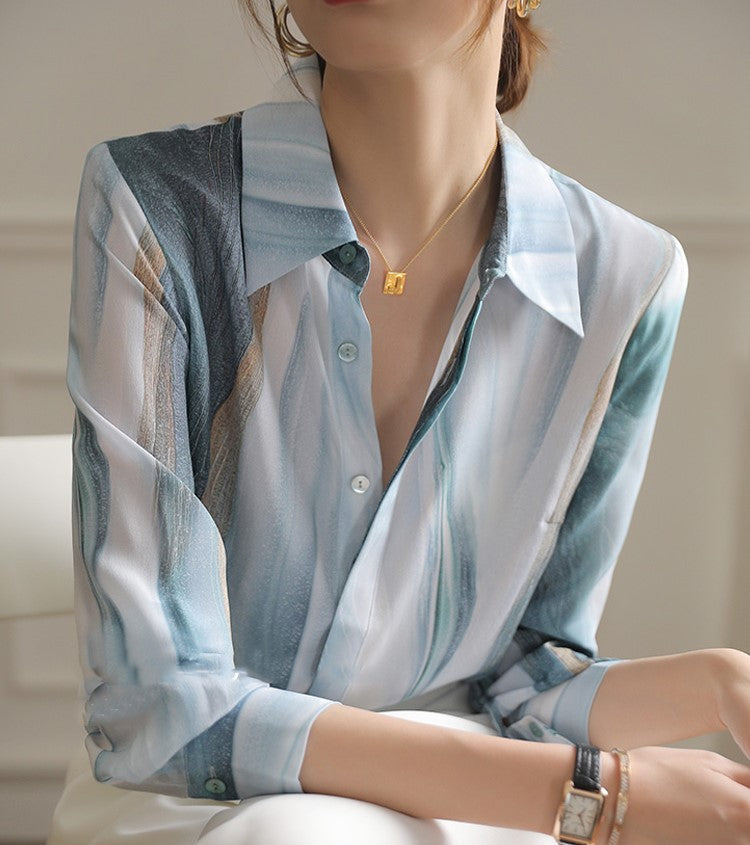 Seiden Blouse Celeste