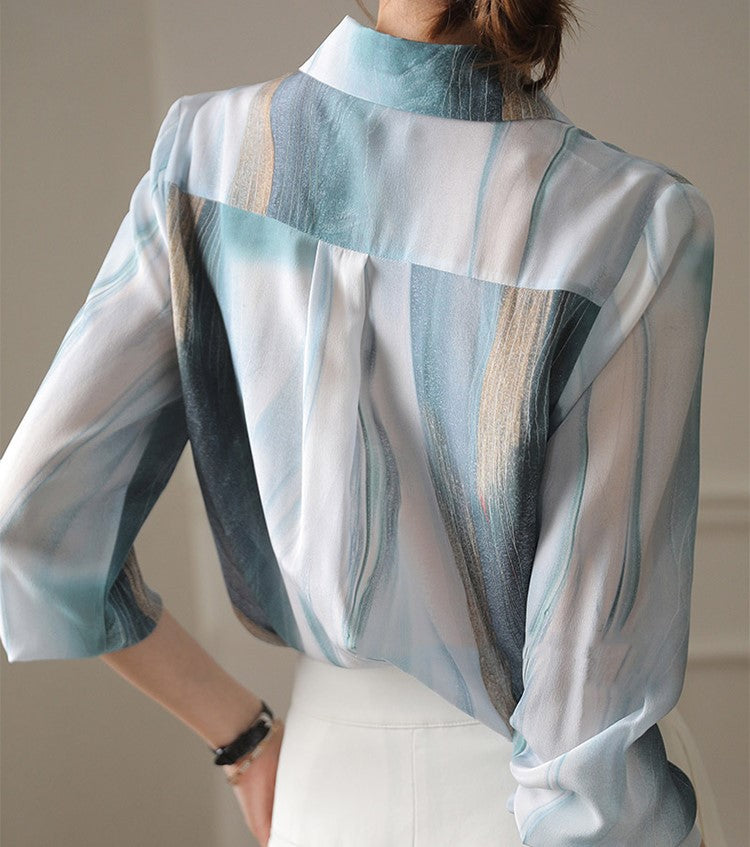 Seiden Blouse Celeste