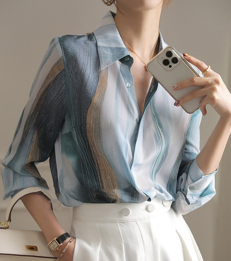 Seiden Blouse Celeste