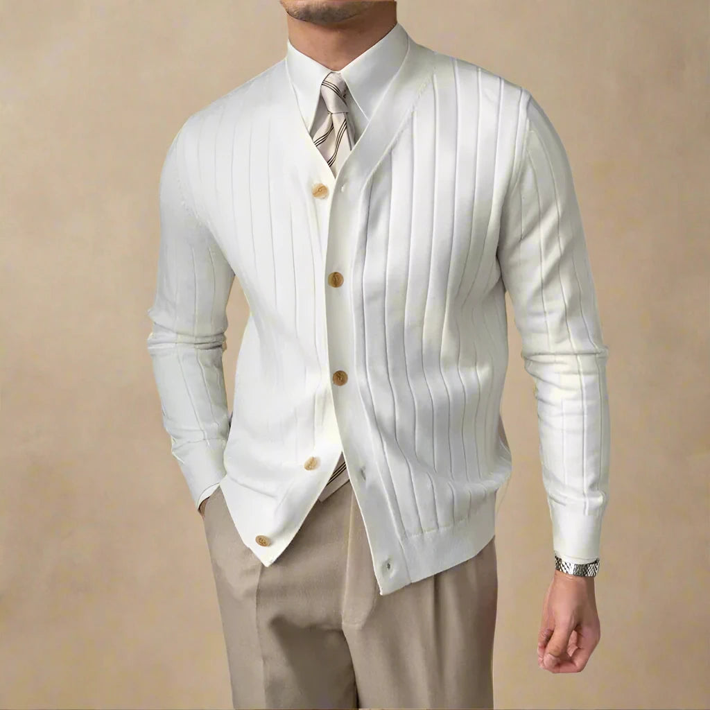 Lorenzo – Herengebreid Vest met Lange Mouwen