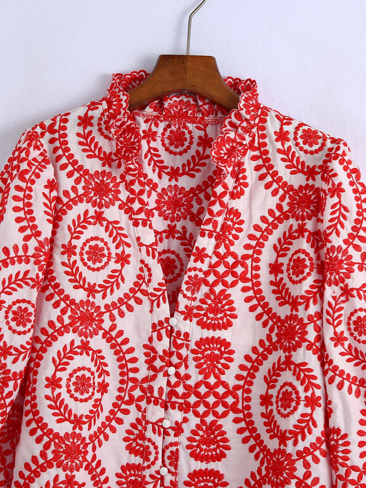 Blouse met Lange Mouwen Borduurwerk