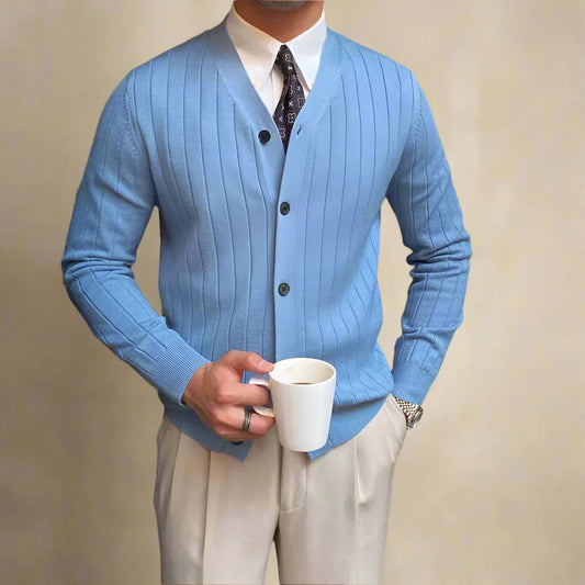 Lorenzo – Herengebreid Vest met Lange Mouwen
